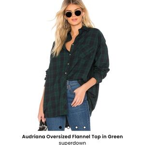 Audriana Oversized Flannel Top in Green
superdown size small